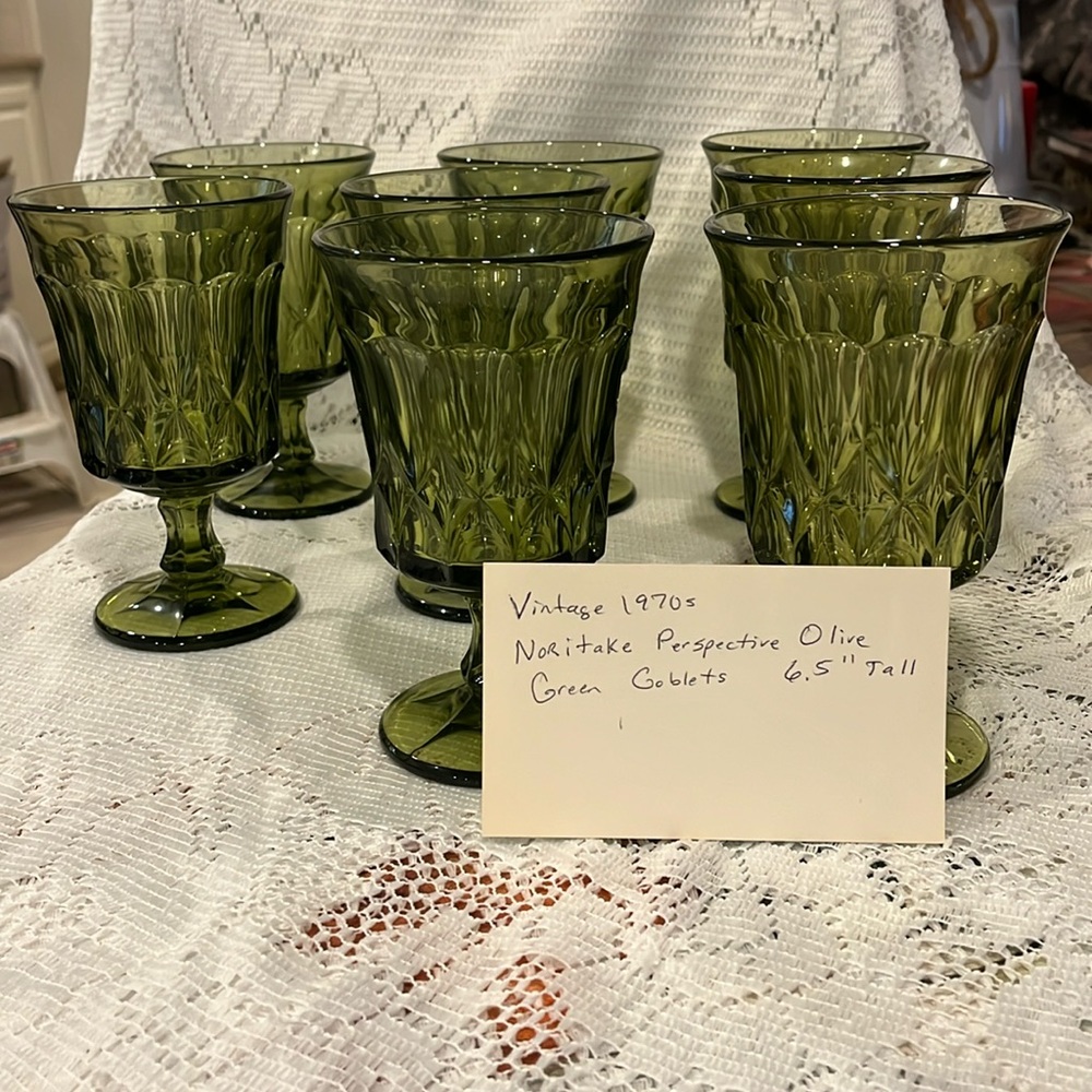 Noritake Green Goblets